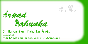 arpad mahunka business card
